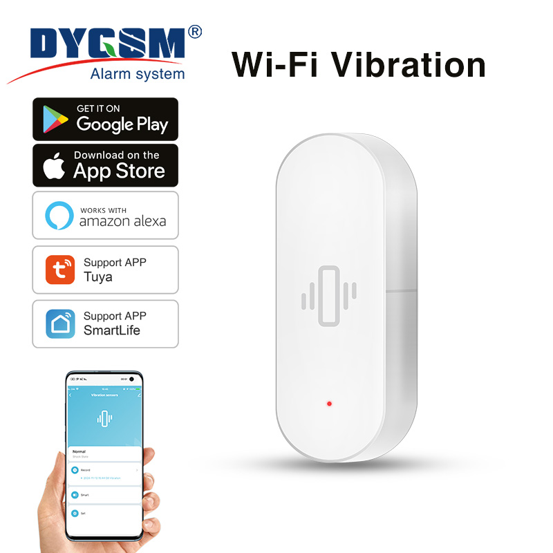 Smart Home Setup - เซ็นเซอร์ตรวจจับการสั่นสะเทือน Tuya WiFi, การตรวจจับที่แม่นยำ, การแจ้งเตือนอัจฉริยะ, ชีวิตที่ปลอดภัยจากมุมมองความปลอดภัย,