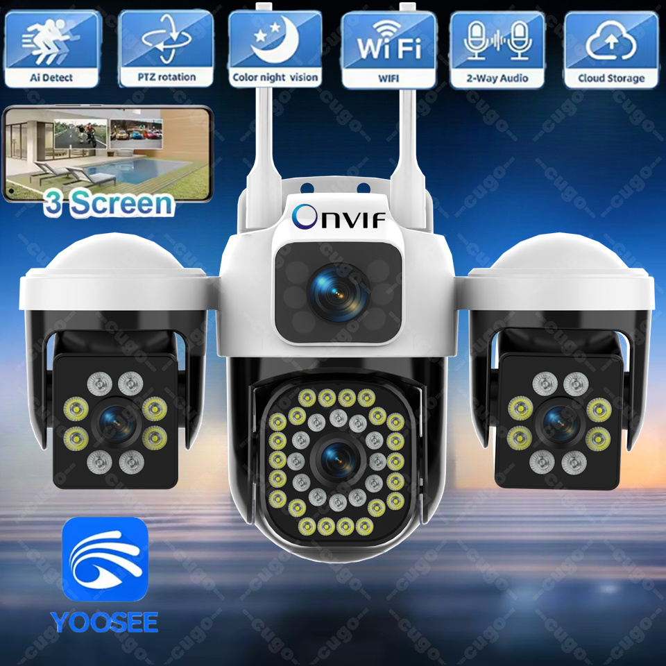 Smart Home Windows App - กล้องไอพี ไวไฟกลางแจ้ง 15MP 8K เลนส์สามตัว สามหน้าจอ