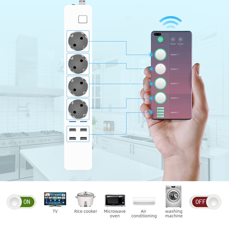 Smart Power Strip - ปลั๊กไฟอัจฉริยะ WIFI 4 ช่อง AC 4