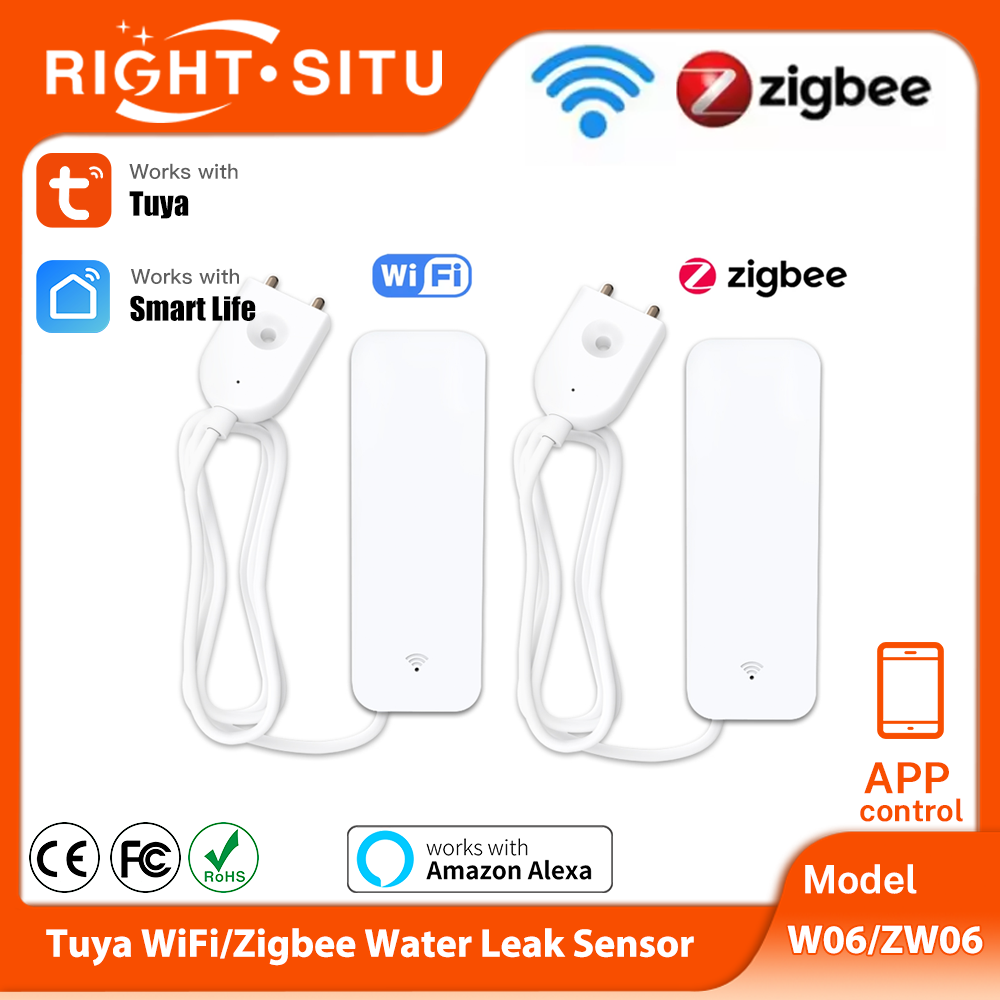 Smart Home Setup - เซ็นเซอร์น้ำ Tuya WiFi Zigbee อุปกรณ์ตรวจจับน้ำรั่วอัจฉริยะ สัญญาณเตือนน้ำท่วม