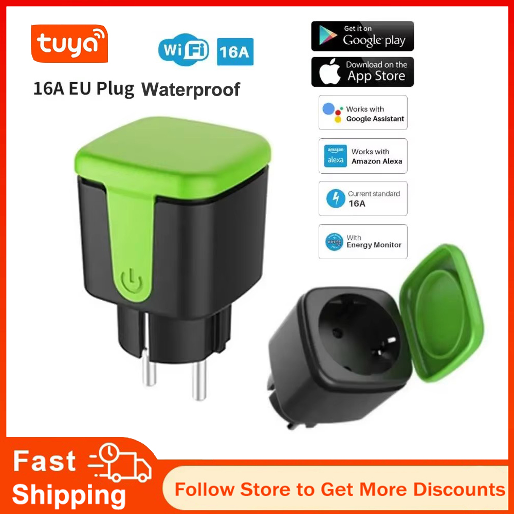 Smart Home Internet - ปลั๊กไฟอัจฉริยะ Tuya EU 16A WiFi กันน้ำ