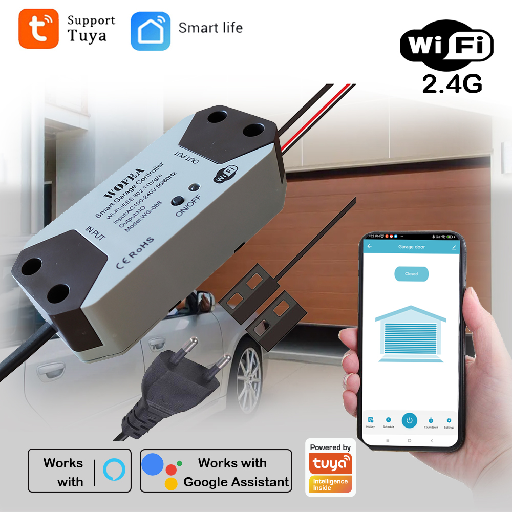 Smart Garage Door Opener - ตัวควบคุมที่เปิดประตูโรงรถอัจฉริยะ, ปลั๊ก EU, ทํางานร่วมกับ Alexa, Echo,