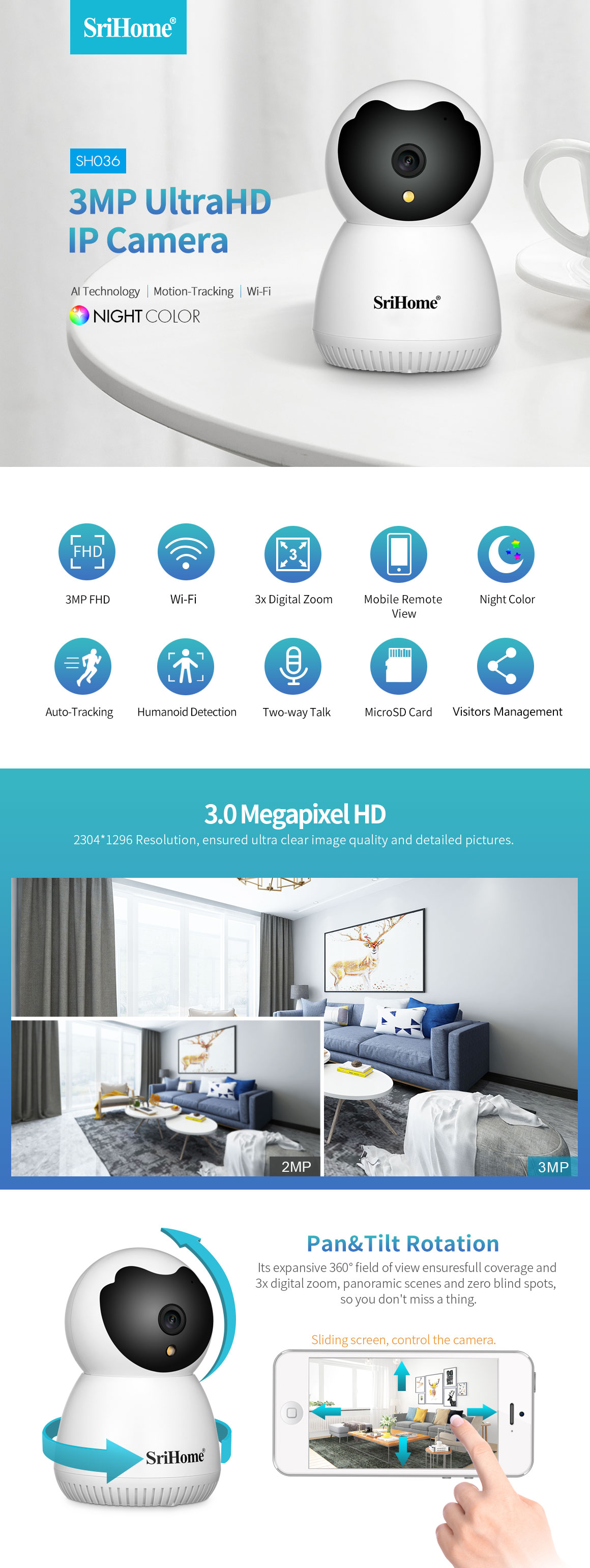 กล้องวงจรปิด Srihome APP 3MP 1 - Smart Home Windows App บทวิจารณ์และราคา
