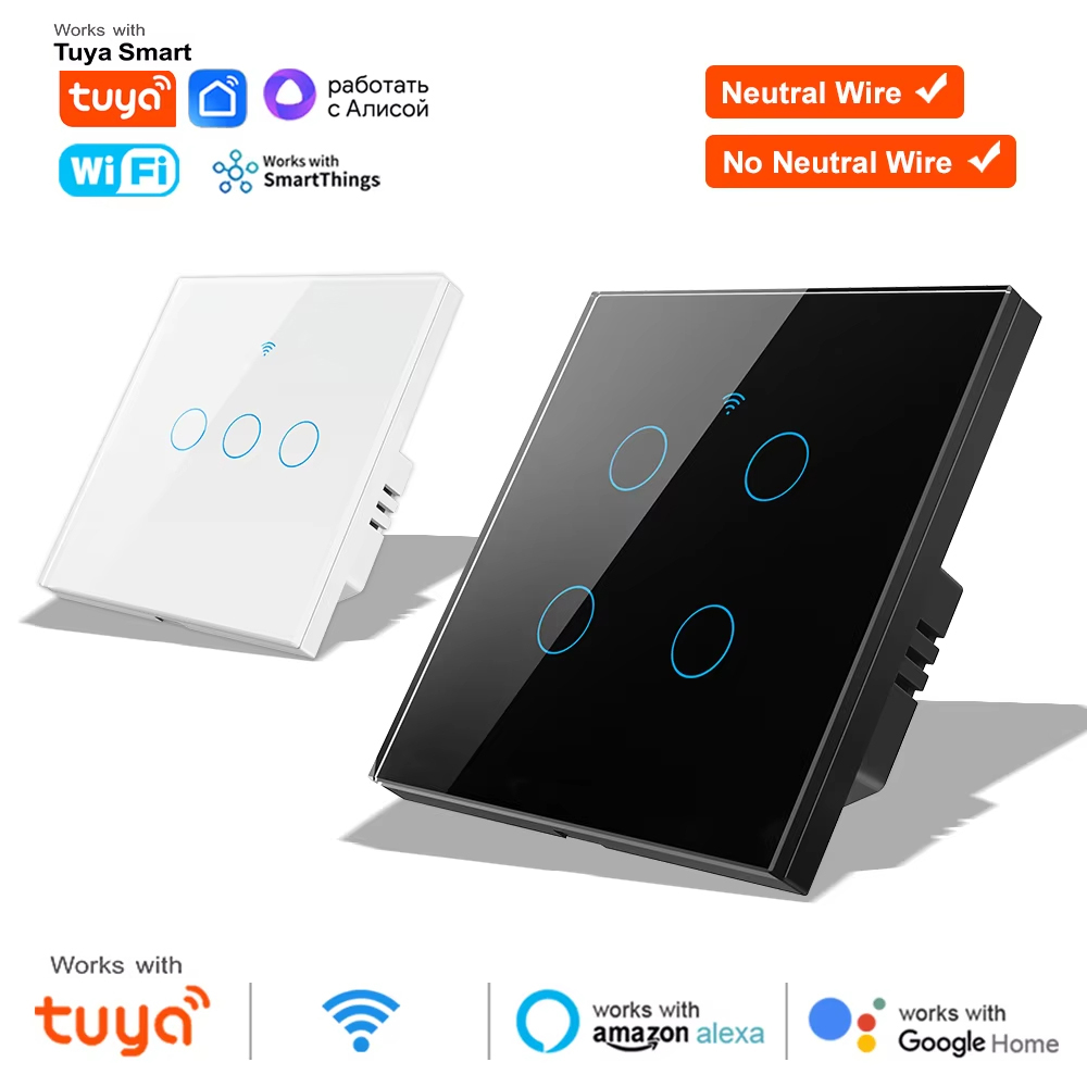 สวิตช์ไฟติดผนังแบบสัมผัส WiFi  - Smart Home Internet บทวิจารณ์และราคา