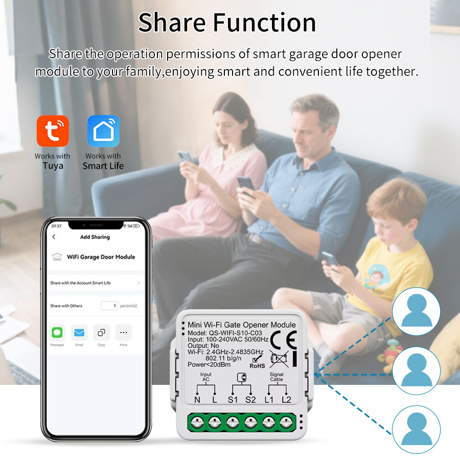ตัวควบคุมประตูโรงรถอัจฉริยะ Tu - Smart Garage Door Opener บทวิจารณ์และราคา