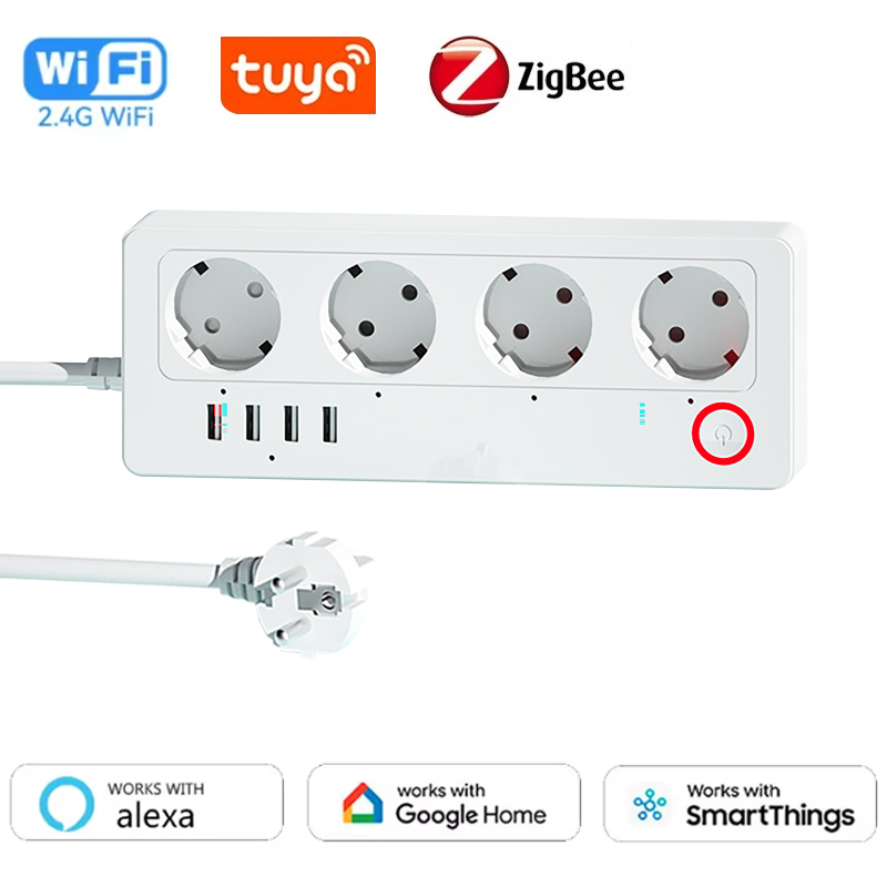 ปลั๊กพ่วงอัจฉริยะ WiFi ZigBee  - Smart Power Strip บทวิจารณ์และราคา