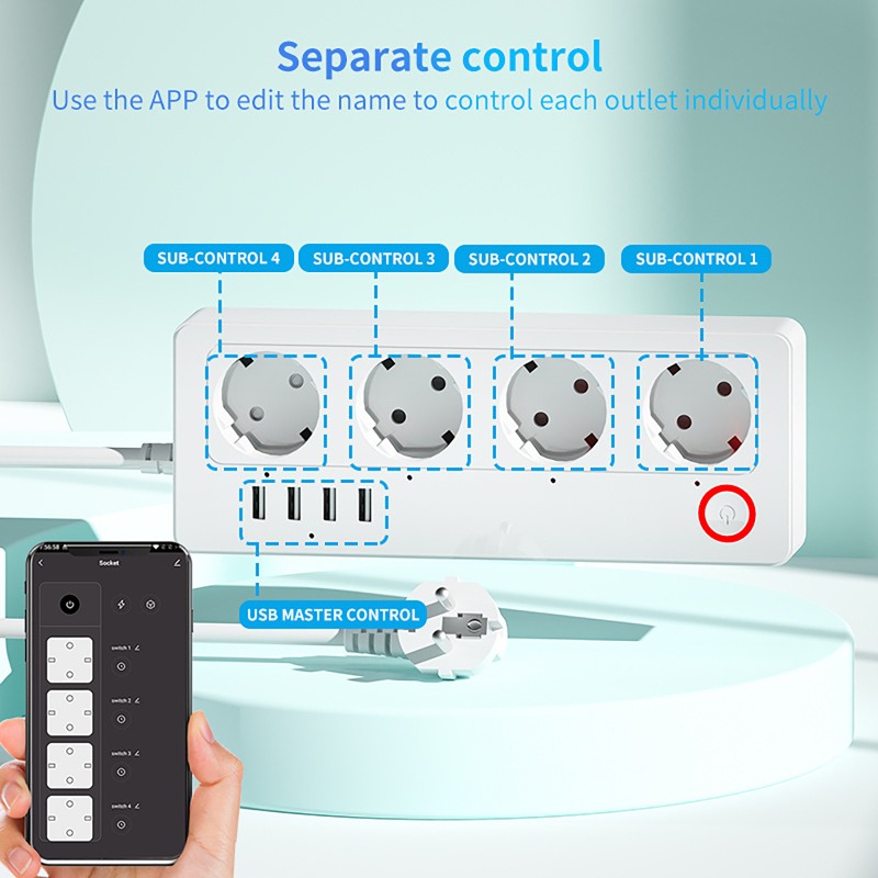 ปลั๊กพ่วงอัจฉริยะ WiFi ZigBee  - Smart Power Strip บทวิจารณ์และราคา