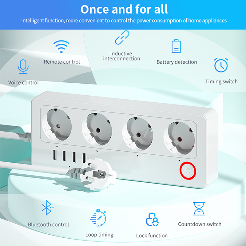 ปลั๊กพ่วงอัจฉริยะ WiFi ZigBee  - Smart Power Strip บทวิจารณ์และราคา